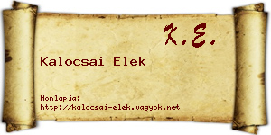 Kalocsai Elek névjegykártya