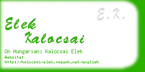 elek kalocsai business card